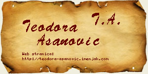 Teodora Asanović vizit kartica